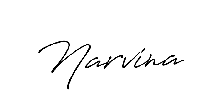 Use a signature maker to create a handwritten signature online. With this signature software, you can design (Antro_Vectra_Bolder) your own signature for name Narvina. Narvina signature style 7 images and pictures png