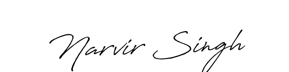 Create a beautiful signature design for name Narvir Singh. With this signature (Antro_Vectra_Bolder) fonts, you can make a handwritten signature for free. Narvir Singh signature style 7 images and pictures png