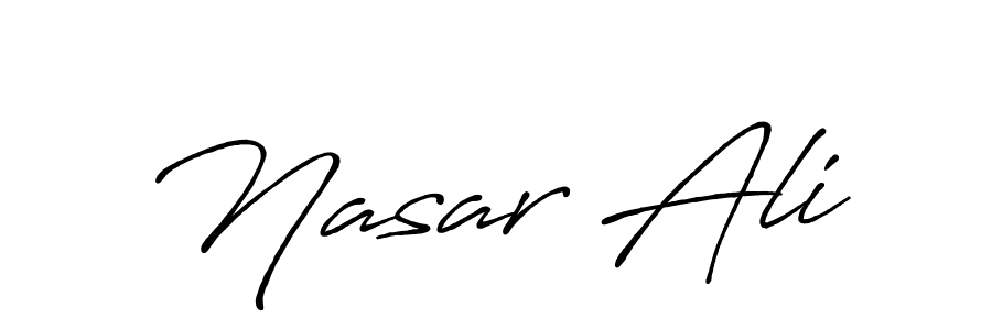 Create a beautiful signature design for name Nasar Ali. With this signature (Antro_Vectra_Bolder) fonts, you can make a handwritten signature for free. Nasar Ali signature style 7 images and pictures png