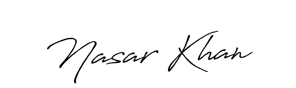 You can use this online signature creator to create a handwritten signature for the name Nasar Khan. This is the best online autograph maker. Nasar Khan signature style 7 images and pictures png