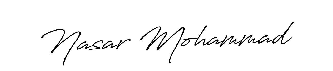 How to make Nasar Mohammad name signature. Use Antro_Vectra_Bolder style for creating short signs online. This is the latest handwritten sign. Nasar Mohammad signature style 7 images and pictures png