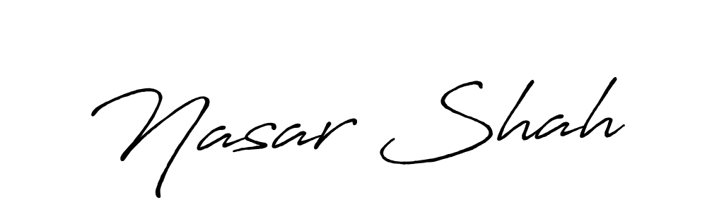 The best way (Antro_Vectra_Bolder) to make a short signature is to pick only two or three words in your name. The name Nasar Shah include a total of six letters. For converting this name. Nasar Shah signature style 7 images and pictures png