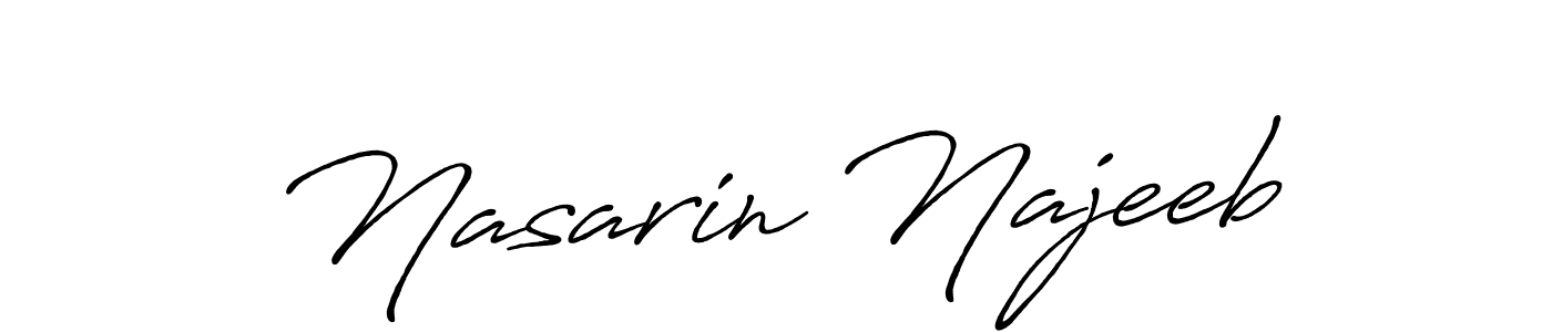 Use a signature maker to create a handwritten signature online. With this signature software, you can design (Antro_Vectra_Bolder) your own signature for name Nasarin Najeeb. Nasarin Najeeb signature style 7 images and pictures png