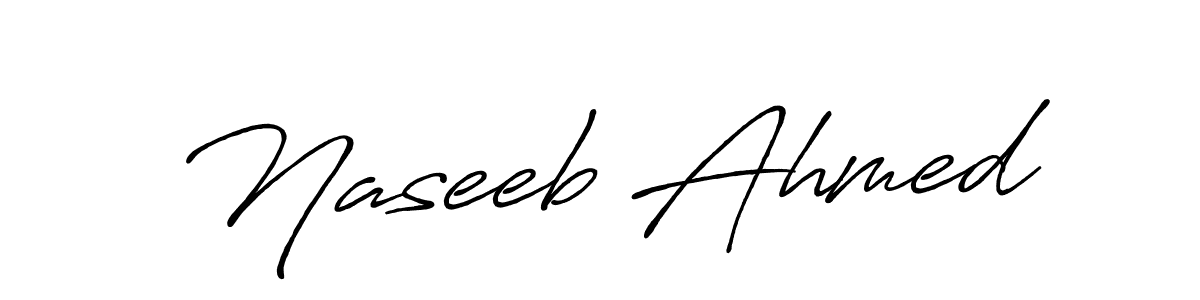 Create a beautiful signature design for name Naseeb Ahmed. With this signature (Antro_Vectra_Bolder) fonts, you can make a handwritten signature for free. Naseeb Ahmed signature style 7 images and pictures png