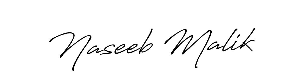 Make a beautiful signature design for name Naseeb Malik. With this signature (Antro_Vectra_Bolder) style, you can create a handwritten signature for free. Naseeb Malik signature style 7 images and pictures png