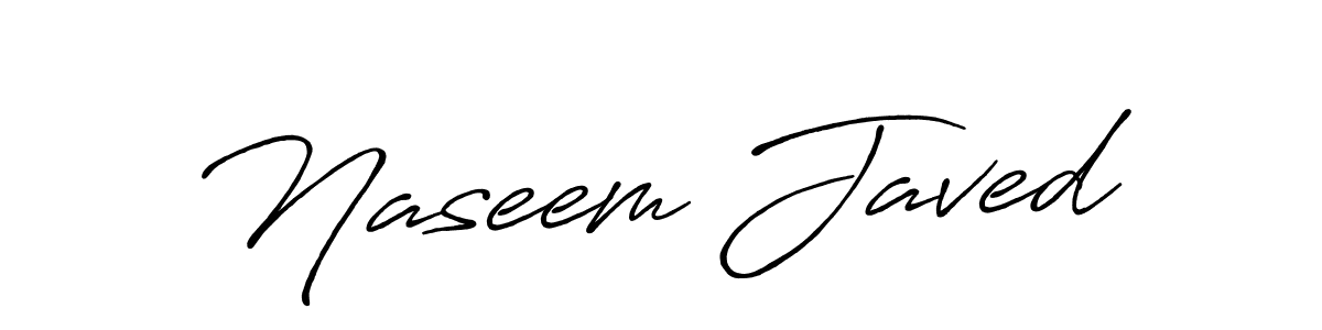 Create a beautiful signature design for name Naseem Javed. With this signature (Antro_Vectra_Bolder) fonts, you can make a handwritten signature for free. Naseem Javed signature style 7 images and pictures png