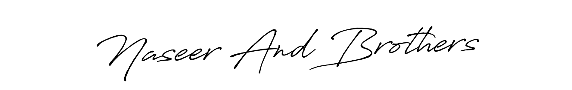 Make a beautiful signature design for name Naseer And Brothers. With this signature (Antro_Vectra_Bolder) style, you can create a handwritten signature for free. Naseer And Brothers signature style 7 images and pictures png