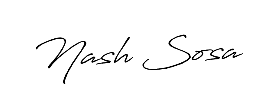 Make a beautiful signature design for name Nash Sosa. With this signature (Antro_Vectra_Bolder) style, you can create a handwritten signature for free. Nash Sosa signature style 7 images and pictures png