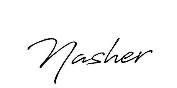 Make a beautiful signature design for name Nasher. With this signature (Antro_Vectra_Bolder) style, you can create a handwritten signature for free. Nasher signature style 7 images and pictures png