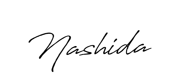 How to make Nashida name signature. Use Antro_Vectra_Bolder style for creating short signs online. This is the latest handwritten sign. Nashida signature style 7 images and pictures png
