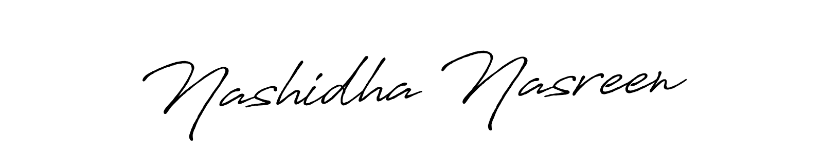 Nashidha Nasreen stylish signature style. Best Handwritten Sign (Antro_Vectra_Bolder) for my name. Handwritten Signature Collection Ideas for my name Nashidha Nasreen. Nashidha Nasreen signature style 7 images and pictures png