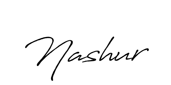 Use a signature maker to create a handwritten signature online. With this signature software, you can design (Antro_Vectra_Bolder) your own signature for name Nashur. Nashur signature style 7 images and pictures png