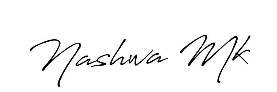 Use a signature maker to create a handwritten signature online. With this signature software, you can design (Antro_Vectra_Bolder) your own signature for name Nashwa Mk. Nashwa Mk signature style 7 images and pictures png