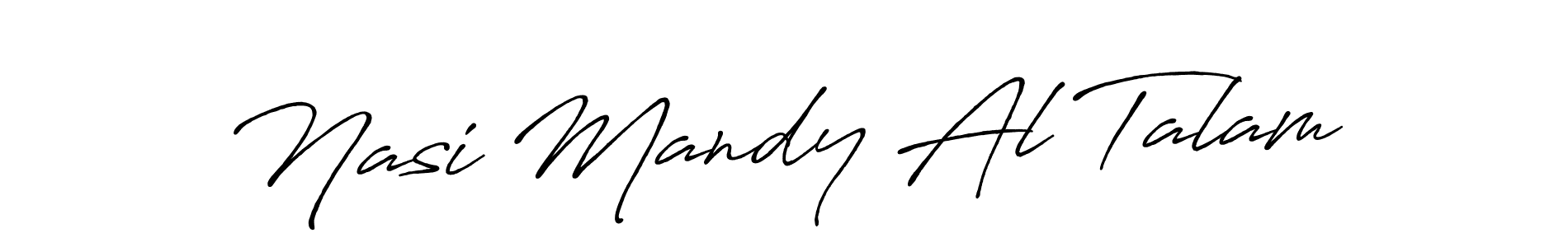How to make Nasi Mandy Al Talam name signature. Use Antro_Vectra_Bolder style for creating short signs online. This is the latest handwritten sign. Nasi Mandy Al Talam signature style 7 images and pictures png