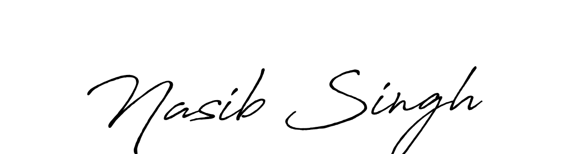 Make a beautiful signature design for name Nasib Singh. With this signature (Antro_Vectra_Bolder) style, you can create a handwritten signature for free. Nasib Singh signature style 7 images and pictures png