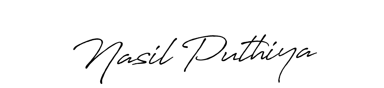 Design your own signature with our free online signature maker. With this signature software, you can create a handwritten (Antro_Vectra_Bolder) signature for name Nasil Puthiya. Nasil Puthiya signature style 7 images and pictures png