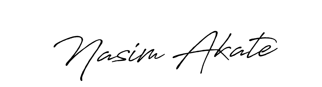 Make a beautiful signature design for name Nasim Akate. With this signature (Antro_Vectra_Bolder) style, you can create a handwritten signature for free. Nasim Akate signature style 7 images and pictures png