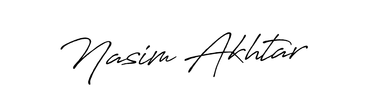 Make a beautiful signature design for name Nasim Akhtar. With this signature (Antro_Vectra_Bolder) style, you can create a handwritten signature for free. Nasim Akhtar signature style 7 images and pictures png
