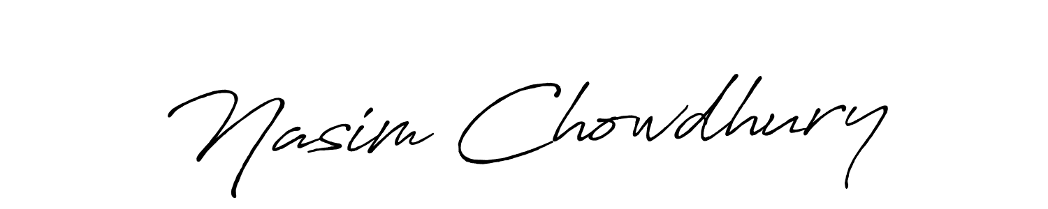 How to make Nasim Chowdhury name signature. Use Antro_Vectra_Bolder style for creating short signs online. This is the latest handwritten sign. Nasim Chowdhury signature style 7 images and pictures png