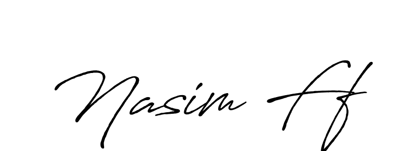 How to make Nasim Ff name signature. Use Antro_Vectra_Bolder style for creating short signs online. This is the latest handwritten sign. Nasim Ff signature style 7 images and pictures png