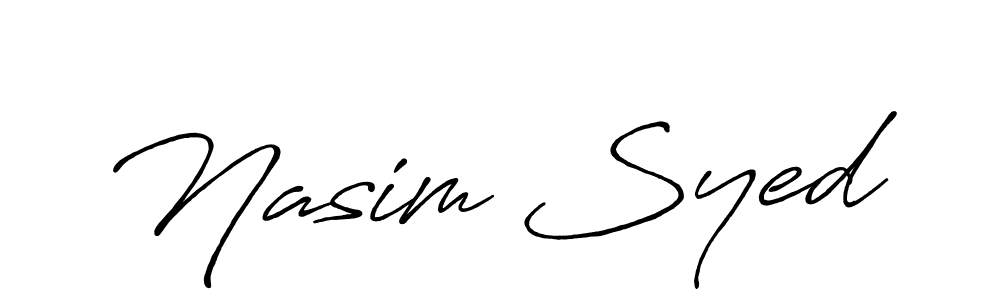 How to make Nasim Syed name signature. Use Antro_Vectra_Bolder style for creating short signs online. This is the latest handwritten sign. Nasim Syed signature style 7 images and pictures png