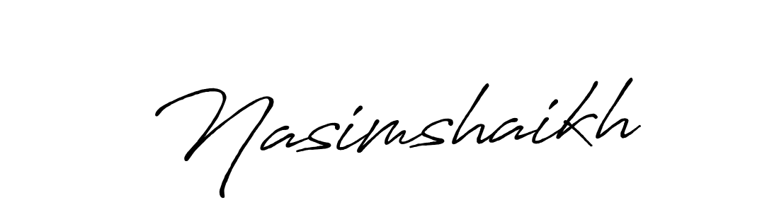 You should practise on your own different ways (Antro_Vectra_Bolder) to write your name (Nasimshaikh) in signature. don't let someone else do it for you. Nasimshaikh signature style 7 images and pictures png
