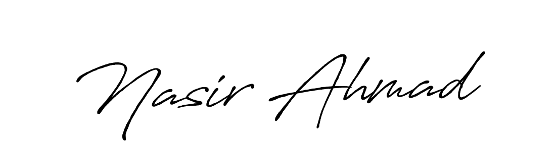 Make a beautiful signature design for name Nasir Ahmad. With this signature (Antro_Vectra_Bolder) style, you can create a handwritten signature for free. Nasir Ahmad signature style 7 images and pictures png