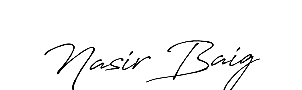 You can use this online signature creator to create a handwritten signature for the name Nasir Baig. This is the best online autograph maker. Nasir Baig signature style 7 images and pictures png