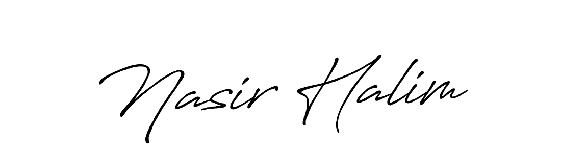 Use a signature maker to create a handwritten signature online. With this signature software, you can design (Antro_Vectra_Bolder) your own signature for name Nasir Halim. Nasir Halim signature style 7 images and pictures png