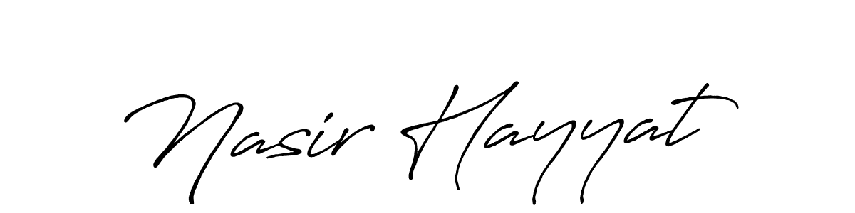 How to make Nasir Hayyat name signature. Use Antro_Vectra_Bolder style for creating short signs online. This is the latest handwritten sign. Nasir Hayyat signature style 7 images and pictures png
