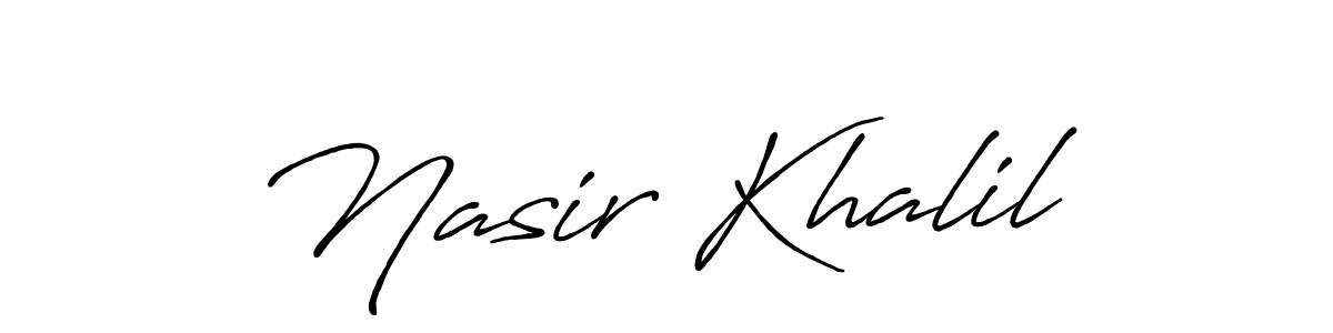 Make a beautiful signature design for name Nasir Khalil. With this signature (Antro_Vectra_Bolder) style, you can create a handwritten signature for free. Nasir Khalil signature style 7 images and pictures png