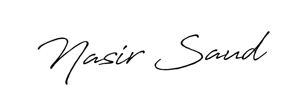 if you are searching for the best signature style for your name Nasir Saud. so please give up your signature search. here we have designed multiple signature styles  using Antro_Vectra_Bolder. Nasir Saud signature style 7 images and pictures png