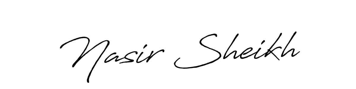 The best way (Antro_Vectra_Bolder) to make a short signature is to pick only two or three words in your name. The name Nasir Sheikh include a total of six letters. For converting this name. Nasir Sheikh signature style 7 images and pictures png
