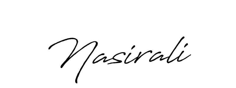 Make a beautiful signature design for name Nasirali. With this signature (Antro_Vectra_Bolder) style, you can create a handwritten signature for free. Nasirali signature style 7 images and pictures png