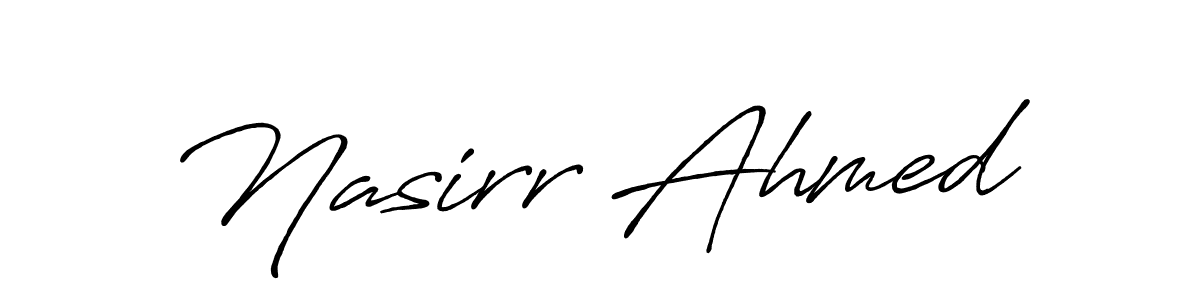 Similarly Antro_Vectra_Bolder is the best handwritten signature design. Signature creator online .You can use it as an online autograph creator for name Nasirr Ahmed. Nasirr Ahmed signature style 7 images and pictures png