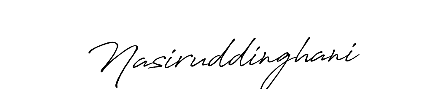 Create a beautiful signature design for name Nasiruddinghani. With this signature (Antro_Vectra_Bolder) fonts, you can make a handwritten signature for free. Nasiruddinghani signature style 7 images and pictures png