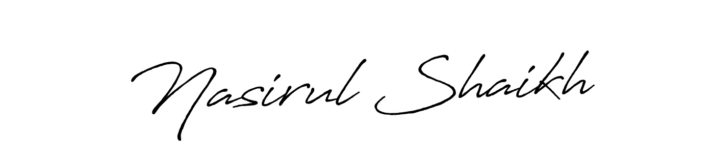 Also we have Nasirul Shaikh name is the best signature style. Create professional handwritten signature collection using Antro_Vectra_Bolder autograph style. Nasirul Shaikh signature style 7 images and pictures png