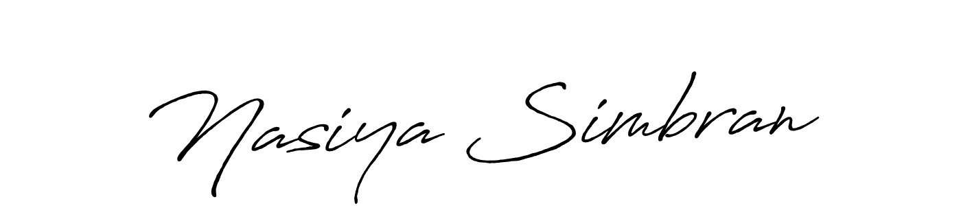 The best way (Antro_Vectra_Bolder) to make a short signature is to pick only two or three words in your name. The name Nasiya Simbran include a total of six letters. For converting this name. Nasiya Simbran signature style 7 images and pictures png