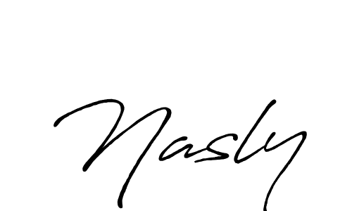 Also we have Nasly name is the best signature style. Create professional handwritten signature collection using Antro_Vectra_Bolder autograph style. Nasly signature style 7 images and pictures png
