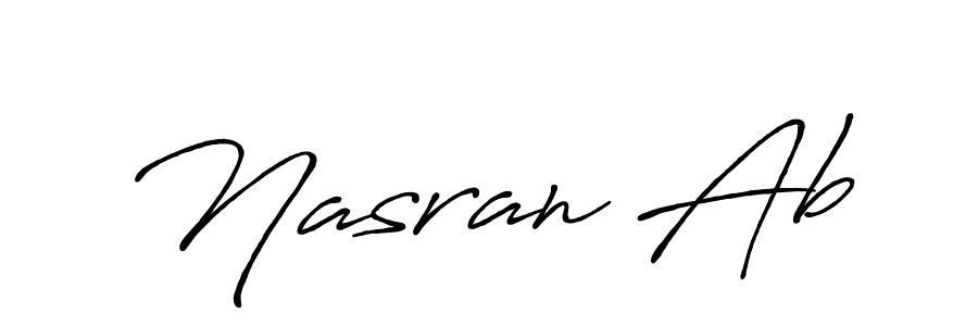 Create a beautiful signature design for name Nasran Ab. With this signature (Antro_Vectra_Bolder) fonts, you can make a handwritten signature for free. Nasran Ab signature style 7 images and pictures png
