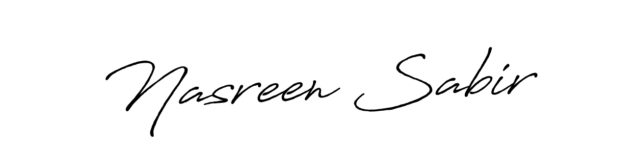 How to make Nasreen Sabir name signature. Use Antro_Vectra_Bolder style for creating short signs online. This is the latest handwritten sign. Nasreen Sabir signature style 7 images and pictures png