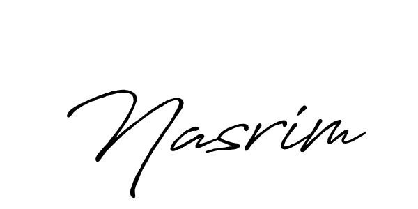 Design your own signature with our free online signature maker. With this signature software, you can create a handwritten (Antro_Vectra_Bolder) signature for name Nasrim. Nasrim signature style 7 images and pictures png