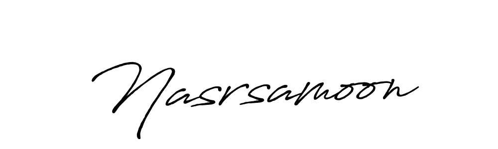 How to make Nasrsamoon signature? Antro_Vectra_Bolder is a professional autograph style. Create handwritten signature for Nasrsamoon name. Nasrsamoon signature style 7 images and pictures png