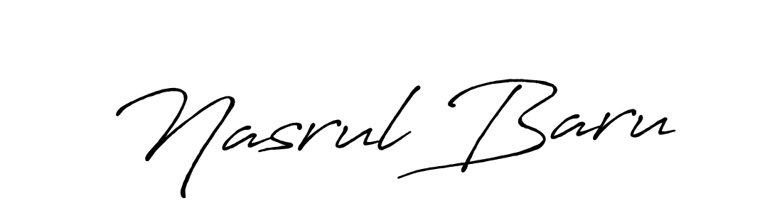 Create a beautiful signature design for name Nasrul Baru. With this signature (Antro_Vectra_Bolder) fonts, you can make a handwritten signature for free. Nasrul Baru signature style 7 images and pictures png