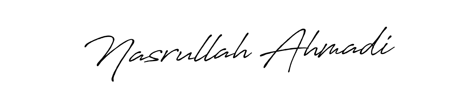 Make a beautiful signature design for name Nasrullah Ahmadi. With this signature (Antro_Vectra_Bolder) style, you can create a handwritten signature for free. Nasrullah Ahmadi signature style 7 images and pictures png