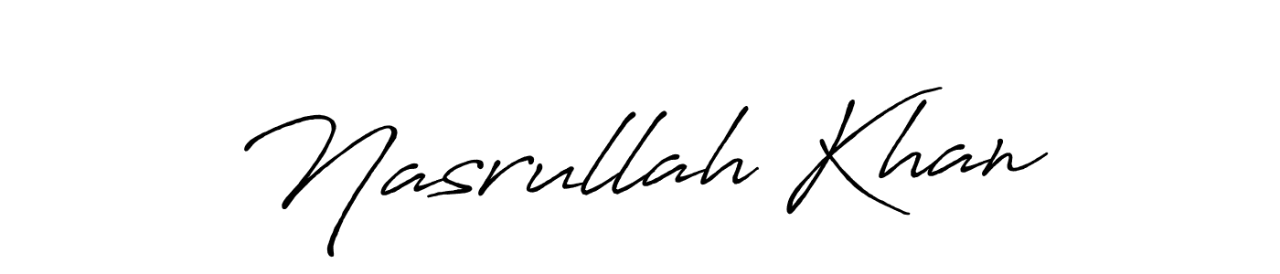 Make a beautiful signature design for name Nasrullah Khan. With this signature (Antro_Vectra_Bolder) style, you can create a handwritten signature for free. Nasrullah Khan signature style 7 images and pictures png