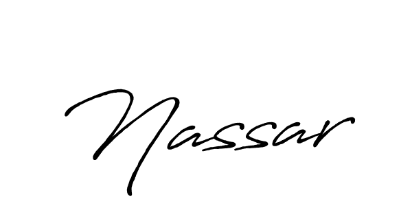 How to make Nassar signature? Antro_Vectra_Bolder is a professional autograph style. Create handwritten signature for Nassar name. Nassar signature style 7 images and pictures png