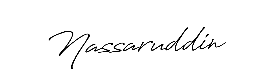 How to make Nassaruddin signature? Antro_Vectra_Bolder is a professional autograph style. Create handwritten signature for Nassaruddin name. Nassaruddin signature style 7 images and pictures png