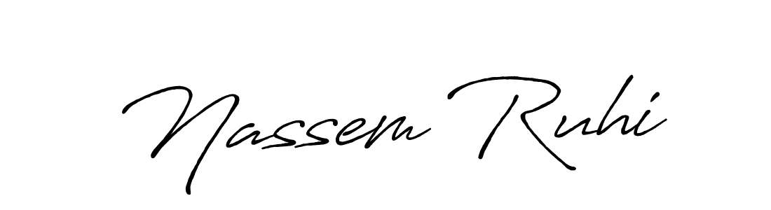You can use this online signature creator to create a handwritten signature for the name Nassem Ruhi. This is the best online autograph maker. Nassem Ruhi signature style 7 images and pictures png