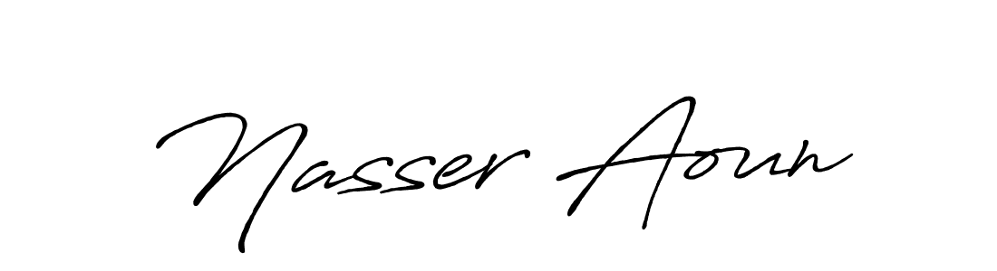 Make a beautiful signature design for name Nasser Aoun. Use this online signature maker to create a handwritten signature for free. Nasser Aoun signature style 7 images and pictures png